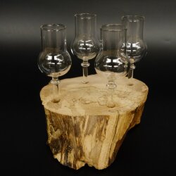 Schnapsanbieter kleine 4 Gläser mit Stiel auf Wurzel Steckglas Set Schnaps Geschenk Neu 27.60.1.67