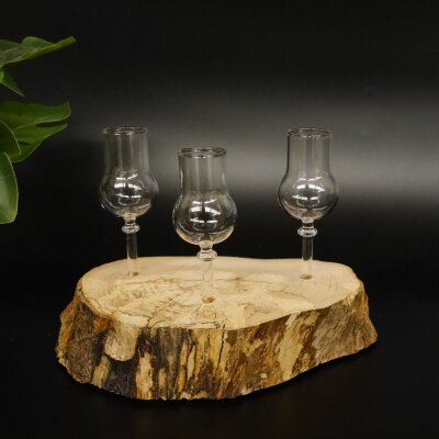 Schnapsanbieter kleine 3 Gläser mit Stiel auf Wurzel Steckglas Set Schnaps Geschenk Neu 27.60.1.69
