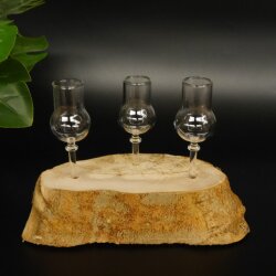 Schnapsanbieter kleine 3 Gläser mit Stiel auf Wurzel Steckglas Set Schnaps Geschenk Neu 27.60.1.69