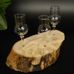 Schnapsanbieter kleine 3 Gläser mit Stiel auf Wurzel Steckglas Set Schnaps Geschenk Neu 27.60.1.69