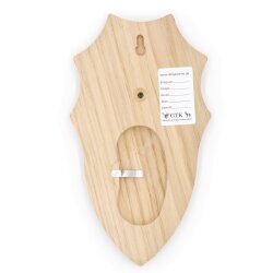 Trophäenschild mit Kieferfach AF 19x10 cm Reh Schild wahlweise Eiche hell oder dunkel
