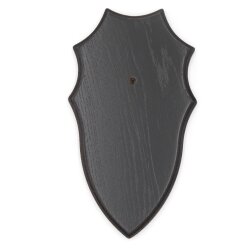 1 placa para trofeos con compartimento para mandíbula AF 19 x 10 cm, placa para corzo, roble oscuro, sin abrazadera de montaje GTK50.42.D-1