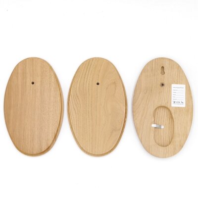 3 trophy plaques, oval, AF 21 x 12 cm, deer plaque, light oak, without mounting bracket