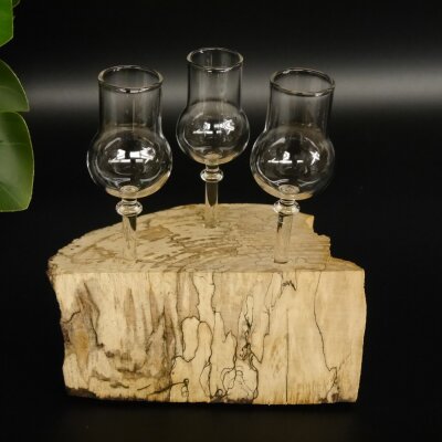 Schnapsanbieter kleine 3 Gläser mit Stiel auf Wurzel Steckglas Set Schnaps Geschenk Neu 27.60.1.71
