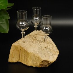 Schnapsanbieter kleine 3 Gläser mit Stiel auf Wurzel Steckglas Set Schnaps Geschenk Neu 27.60.1.71