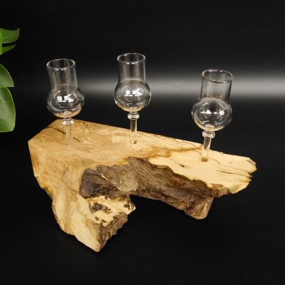 Schnapsanbieter kleine 3 Gläser mit Stiel auf Wurzel Steckglas Set Schnaps Geschenk Neu 27.60.1.73