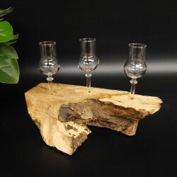 Schnapsanbieter kleine 3 Gläser mit Stiel auf Wurzel Steckglas Set Schnaps Geschenk Neu 27.60.1.73