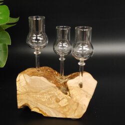 Schnapsanbieter kleine 3 Gläser mit Stiel auf Wurzel Steckglas Set Schnaps Geschenk Neu 27.60.1.74