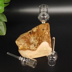 Schnapsanbieter kleine 3 Gläser mit Stiel auf Wurzel Steckglas Set Schnaps Geschenk Neu 27.60.1.74