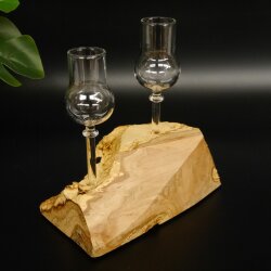 Schnapsanbieter kleine 2 Gläser mit Stiel auf Wurzel Steckglas Set Schnaps Geschenk Neu 27.60.1.77