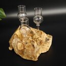 Set de 3 petits verres à pied sur socle en racine, cadeau schnaps, neuf 27.60.1.78