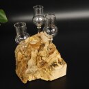 Set de 3 petits verres à pied sur socle en racine, cadeau schnaps, neuf 27.60.1.78