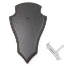 Trophäenschild Reh 1 Stück Spitz AF19x11 in dunkel + Montageklammer GTKv50.58-1+K