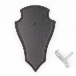 Trophäenschild Reh 1 Stück Spitz AF19x11 in dunkel + Montageklammer GTKv50.58-1+K