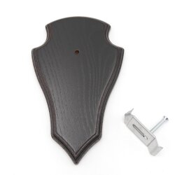Trophäenschild Reh 1 Stück Spitz AF19x11 in dunkel + Montageklammer GTKv50.58-1+K