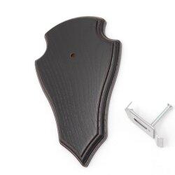 Trophäenschild Reh 1 Stück Spitz AF19x11 in dunkel + Montageklammer GTKv50.58-1+K