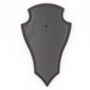1 Stück Reh Trophäenschild Spitz klein Eiche dunkel AF 19 cm x 11 cm mit 1 Kieferfach
