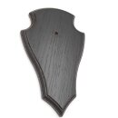1 Stück Reh Trophäenschild Spitz klein Eiche dunkel AF 19 cm x 11 cm mit 1 Kieferfach