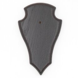 1 Stück Reh Trophäenschild Spitz klein Eiche dunkel AF 19 cm x 11 cm mit 1 Kieferfach