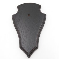 1 Stück Reh Trophäenschild Spitz klein Eiche dunkel AF 19 cm x 11 cm mit 1 Kieferfach