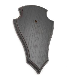1 Stück Reh Trophäenschild Spitz klein Eiche dunkel AF 19 cm x 11 cm mit 1 Kieferfach
