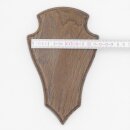Trophäenschilder Reh 10 Stück Spitz AF 19x11 mit 1 Kieferfach Eiche braun + Montageklammer GTKv50.81/1KF-10+K