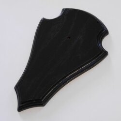 1 piece deer trophy plaque AF 21 x 13 cm, large pointed, in dark oak with 1 pine compartment