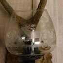 Wandlampe 1 flammig geschnitztes Schild mit Sika Stange Lampe Leuchte Lampenschirm