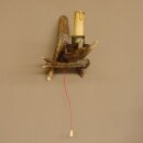 Wandlampe Geweih 1 flammig Rothirschstange Rehstange Stange Lampe Leuchte Wand