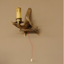 Wandlampe Geweih 1 flammig Rothirschstange Rehstange Stange Lampe Leuchte Wand
