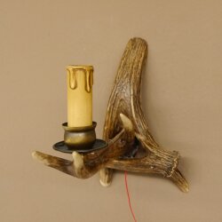 Wandlampe Geweih 1 flammig Rothirschstange Rehstange Stange Lampe Leuchte Wand