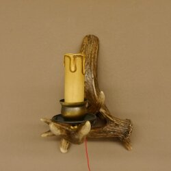 Wandlampe Geweih 1 flammig Rothirschstange Rehstange Stange Lampe Leuchte Wand