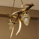 Lampe Deckenlampe Rothirschstangen Stangen Lampen Leuchte 2 - flammig Lampenschirm