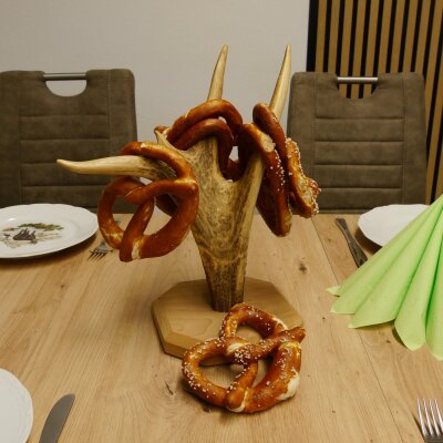 Pretzel stand Stand Fallow deer antler pole Deer Height 35 cm Deer pole
