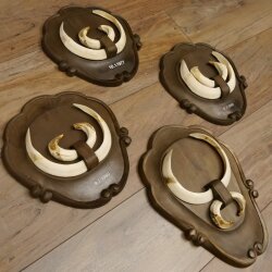 Keilerwaffen 4 er Set Wildschweinwaffen (Sus scrofa) L bis 21 cm Trophäe Keiler Gewaff Trophäenschild