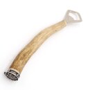 Bottle opener with deer antler handle and end cap decoration Bavarian coat of arms GL 22 cm 27.19.2.56