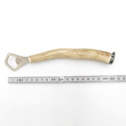 Bottle opener with deer antler handle and end cap decoration Bavarian coat of arms GL 22 cm 27.19.2.56