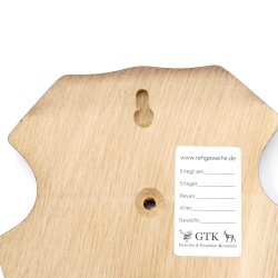 1 piece deer buck trophy plaque, large, with 1 jaw compartment, dark oak AF 21 x 13 cm