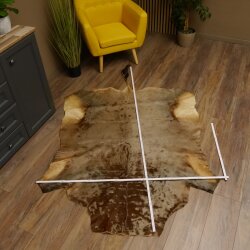 Tapis en peau de gnou rayé Blue Wildebeest Afrique africain Décoration Longueur 205 cm