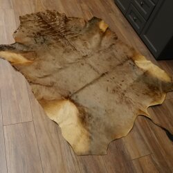 Tapis en peau de gnou rayé Blue Wildebeest Afrique africain Décoration Longueur 205 cm