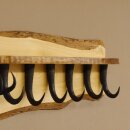 Portemanteau avec 6 crochets en corne de chamois + bois...