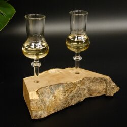 Schnapsanbieter 2 Stück kleine Gläser mit Stiel auf Wurzel Steckglas Set Schnaps Geschenk Neu 27.60.1.88