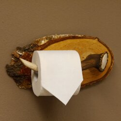 Portarotolo WC Portarotolo Portarotolo carta igienica Corna di cervo Scudo di betulla 100.4.8