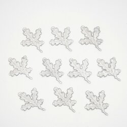 5 x eikenbladeren voor trofeeën - zilverkleurig -