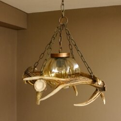 Deckenlampe Lampe Deckenleuchte 4x Sikahirschstange Stangen Leuchte 1 - flammig Lampenschirm