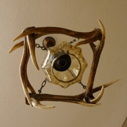 Deckenlampe Lampe Deckenleuchte 4x Sikahirschstange Stangen Leuchte 1 - flammig Lampenschirm