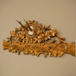 Geweih Garderobe mit 6 Hirschspitzen Haken auf geschnitztes Holzbrett 1x Rehgeweih Wandgarderobe Unikat 27.8.126