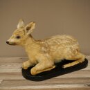 Stuffed fawn lying on a black base; older fawn; height 30...