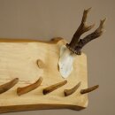 Geweih Garderobe mit 7 Hirschspitzen Haken auf Holzbrett 1x Rehgeweih Wandgarderobe Unikat 27.8.127