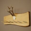 Geweih Garderobe mit 7 Hirschspitzen Haken auf Holzbrett 1x Rehgeweih Wandgarderobe Unikat 27.8.128